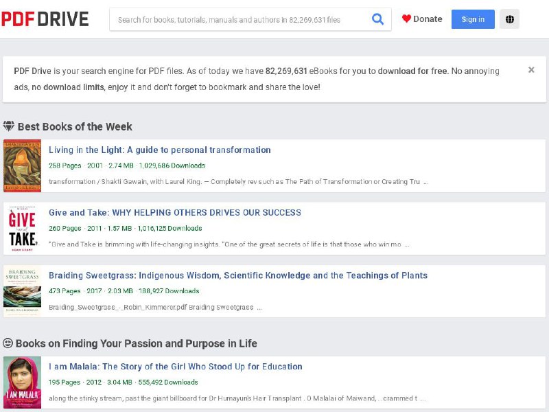 📖  PDF DRIVE⚙ 网站介绍
