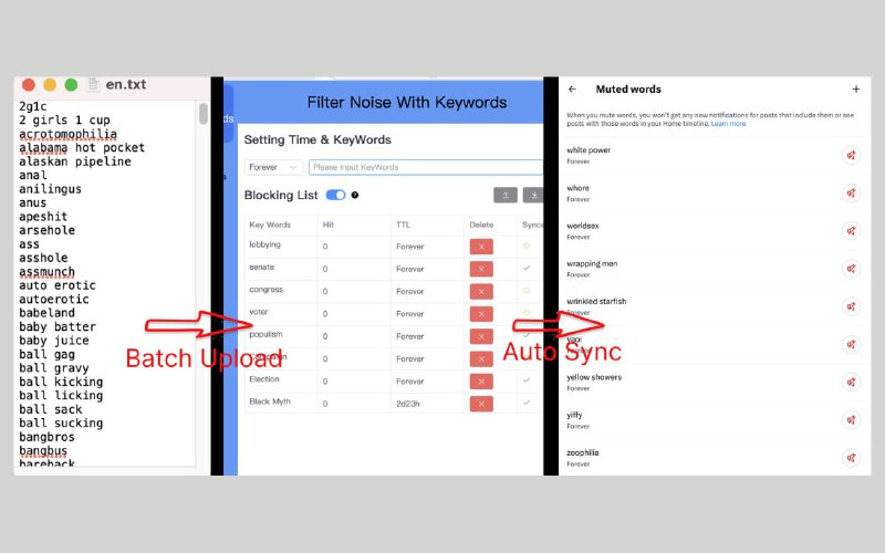⭐️ #插件 #工具💬 Twitter屏蔽词关键字过滤 - 社交媒体关键词屏蔽/过滤工具▎插件平台