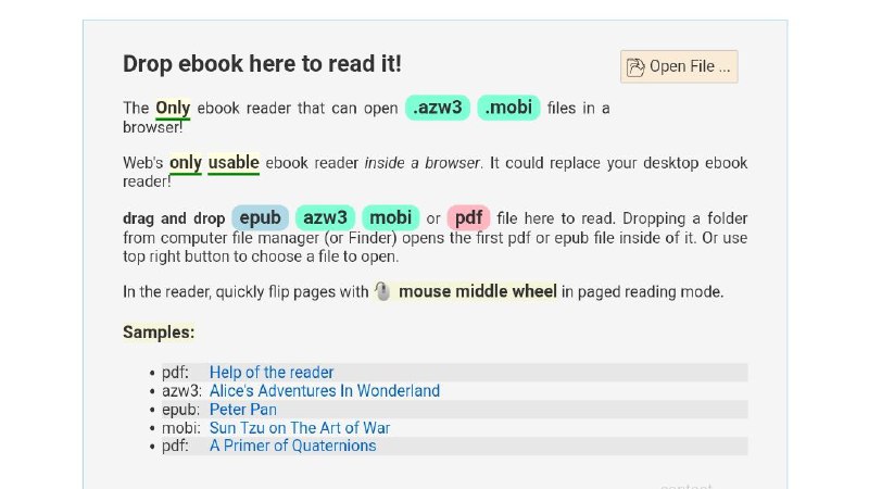 #网站 #电子书 #工具📖 Ebook Reader for web▎网站功能
