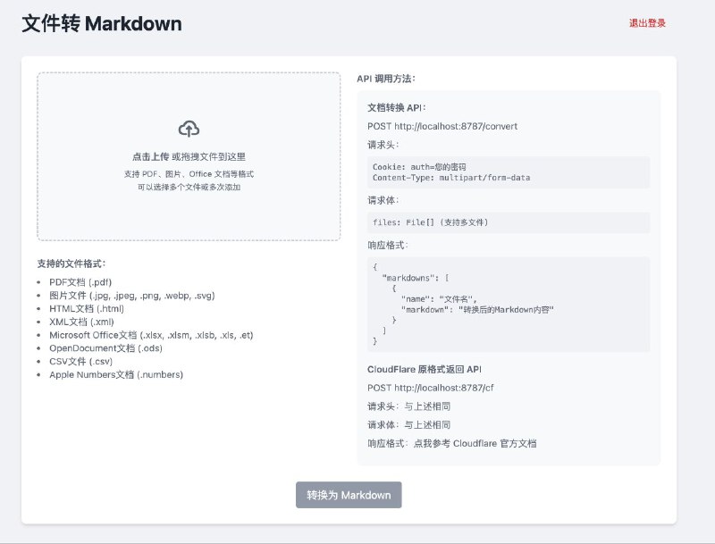 #GitHub #工具🔁 serverless-markdown-convertor - 文件转 Markdown 工具▎项目介绍