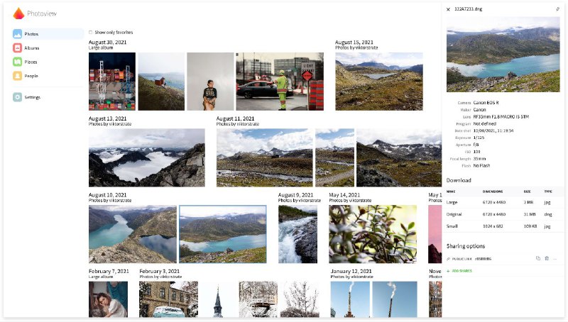 #GitHub #图像 #工具🖼️ Photoview - 开源自托管个人服务器照片库▎项目功能