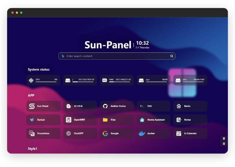 #GitHub #导航 #浏览器☀️ Sun Panel - 一个服务器、NAS导航面板、Homepage、浏览器首页▎项目功能