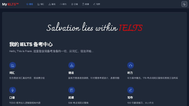 ⭐️ #网站 #外语📌 My IELTS™ - 雅思备考资料，包含词汇、语法、听说读写最出名的一些内容▎网站介绍