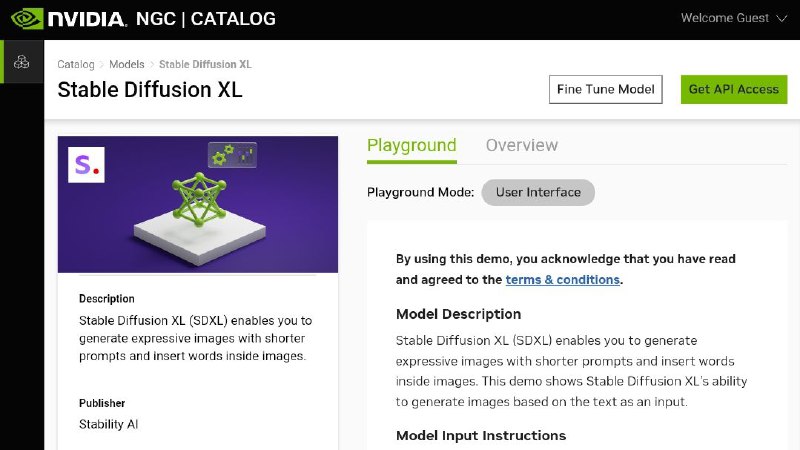 #网站 #AI👁‍🗨 Stable Diffusion XL | NVIDIA NGC▎网站功能
