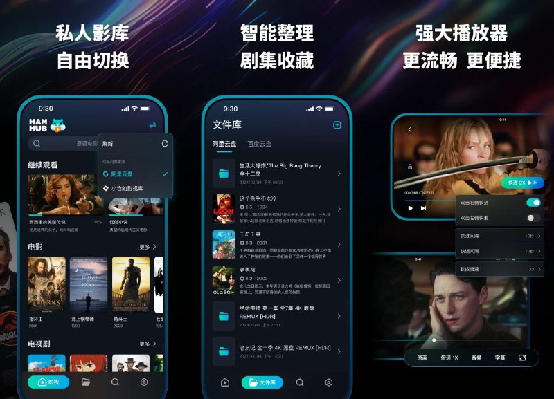 #软件 #影视 #网盘 #播放器🎞 HamHub - 一款 iOS 端云盘刮削和播放器▎软件功能