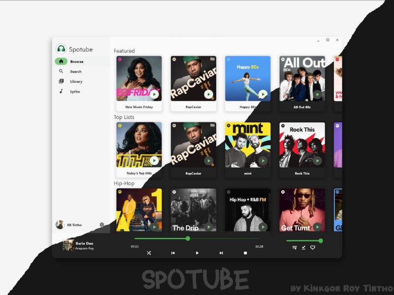 🟢「Spotube」Spotube是一个轻量级spotify客户端支持