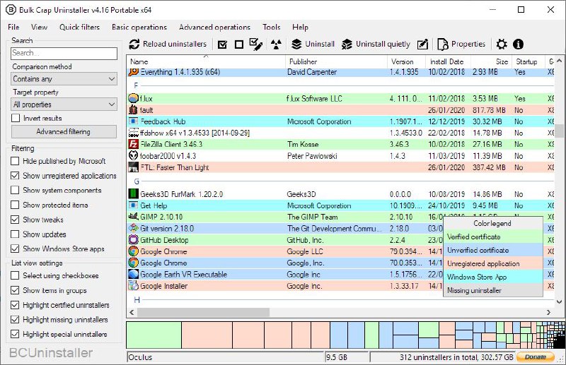 📂 #开源 #软件 #工具🔧 Bulk Crap Uninstaller▎软件功能