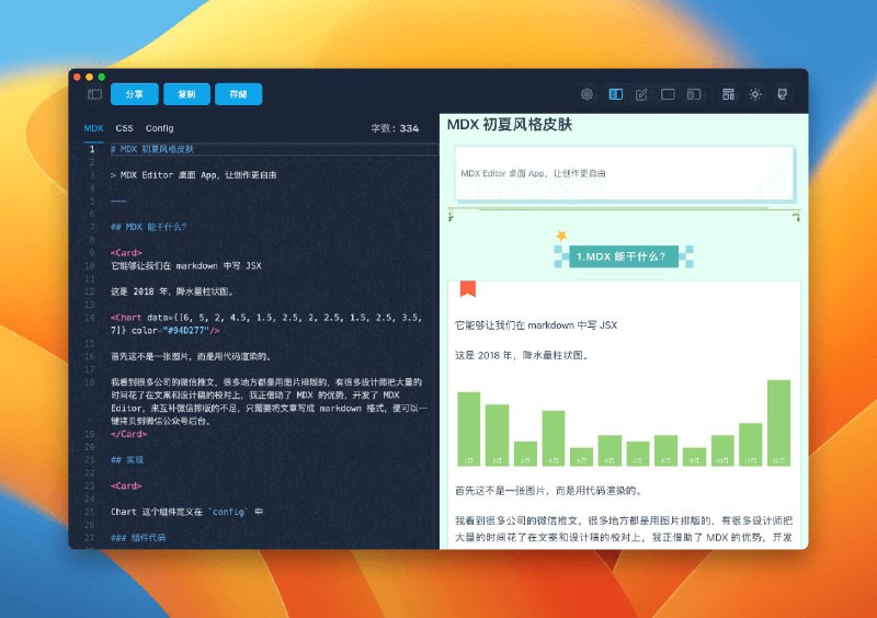 #软件 #开源 #工具📃 MDX Editor - 跨平台微信排版编辑器 Markdown 笔记软件▎软件功能
