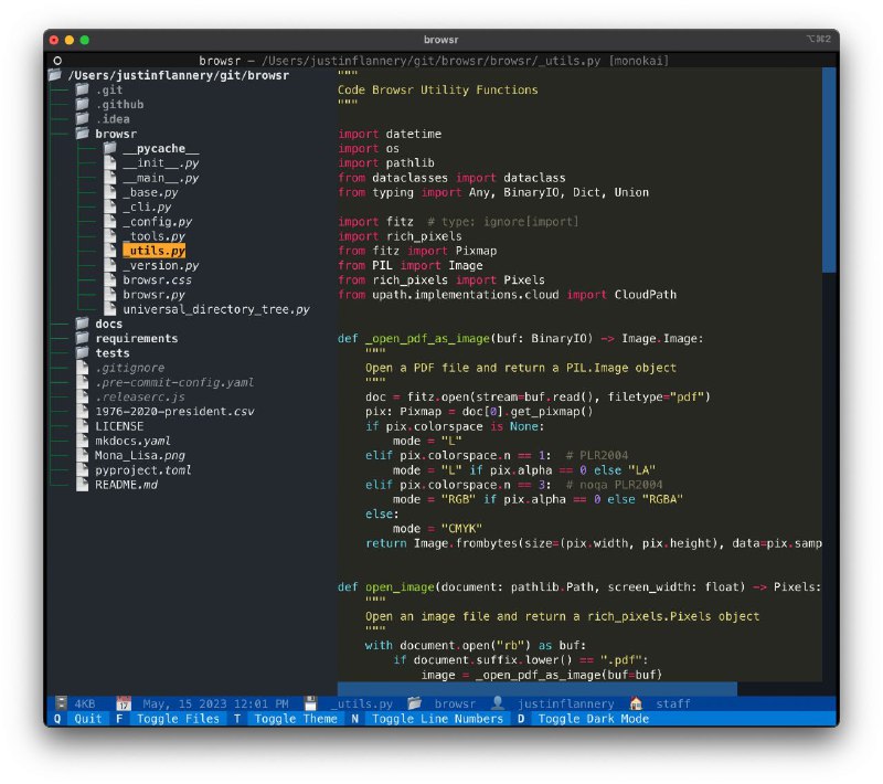 #软件 #工具 #开源👩‍💻 Browsr - 在终端中使用的文件浏览器▎软件平台