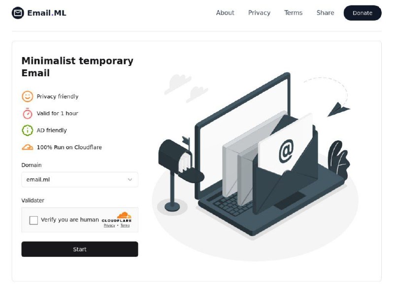 #网站 #邮箱📮 Email.ML - 一个运行在 Cloudflare 网络中的临时邮箱▎网站功能