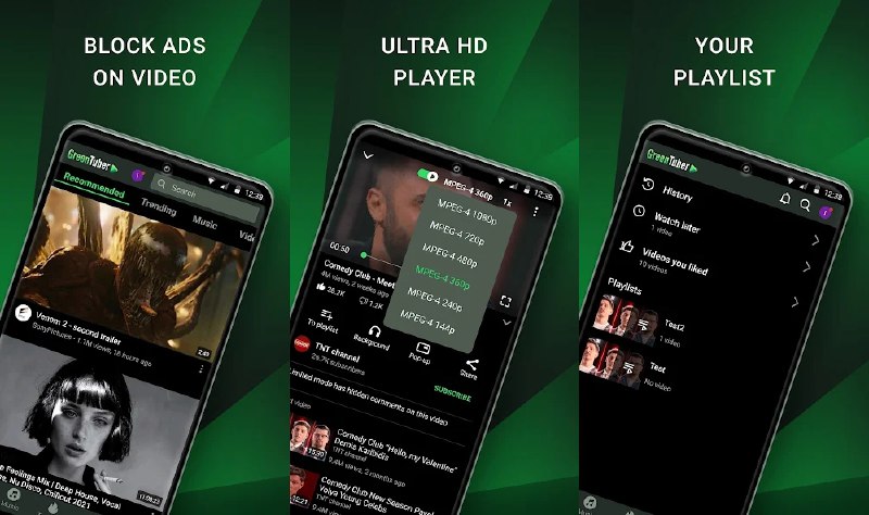 📺 GreenTuber v0.1.8.7 会员解锁版 —— 第三方无广告 YouTube 客户端 #GreenTuber✅修改内容