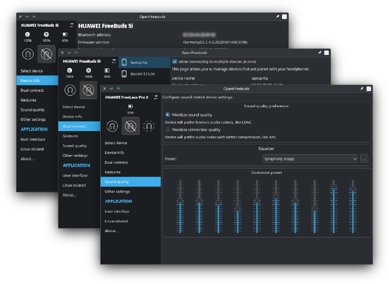 ⭐️ #软件 #开源 #工具😀 OpenFreebuds - 华为 / 荣耀 FreeBuds 系列无线耳机桌面管理应用▎软件平台