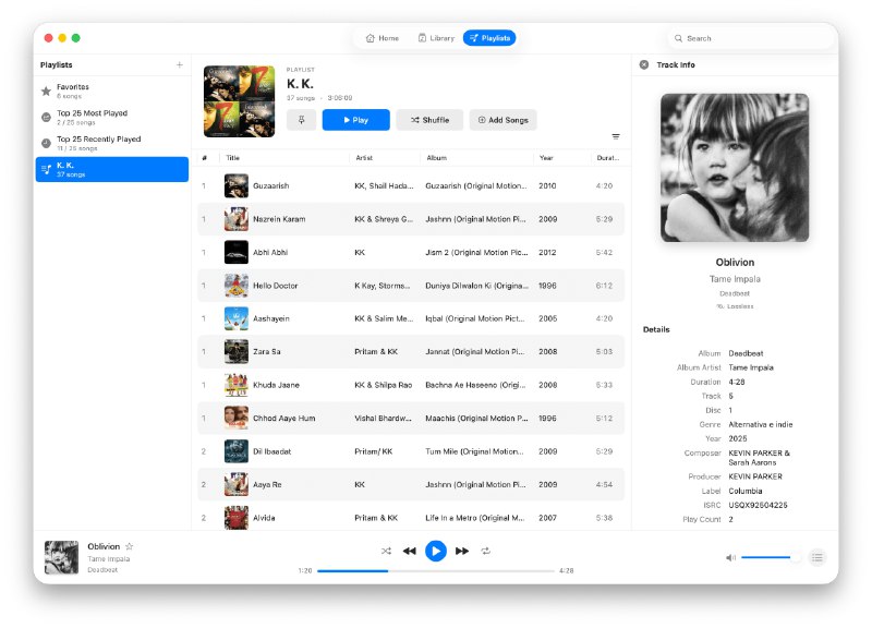⭐️ #软件 #音乐 #开源🎵 Petrichor - 离线 macOS 音乐播放器▎软件平台