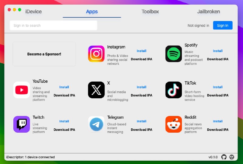 ⭐️ #软件 #工具 #开源😄 iDescriptor - 跨平台 iDevice 管理工具▎软件平台