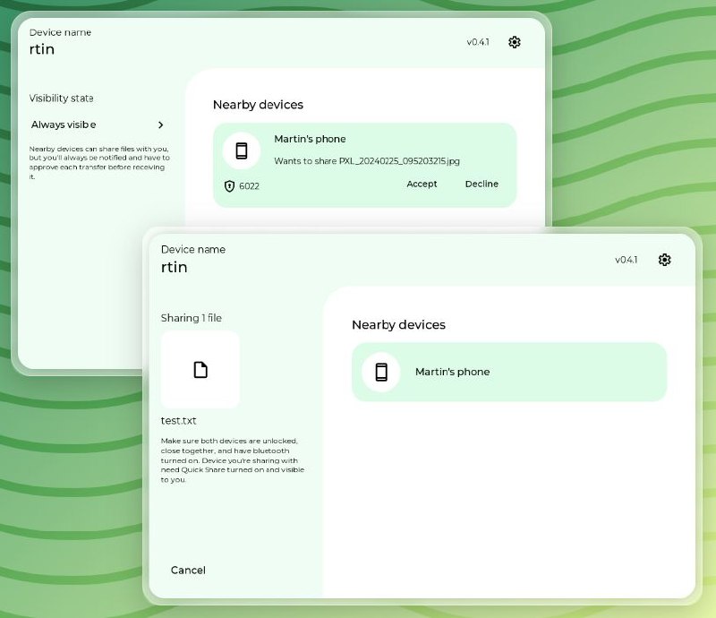 #软件 #传输 #开源📁 rquickshare - Linux/macOS 文件传输工具▎软件平台