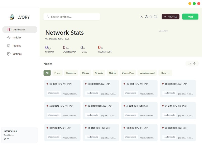 #软件 #代理 #开源🎤 Lvory - 极简跨平台 Singbox 客户端▎软件平台