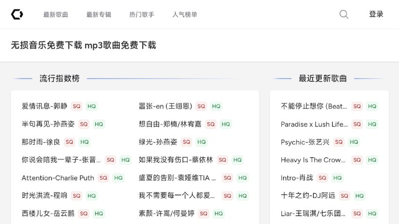 #网站 #音乐🎵 无损音乐免费下载 - 无损歌曲免费下载站▎网站介绍