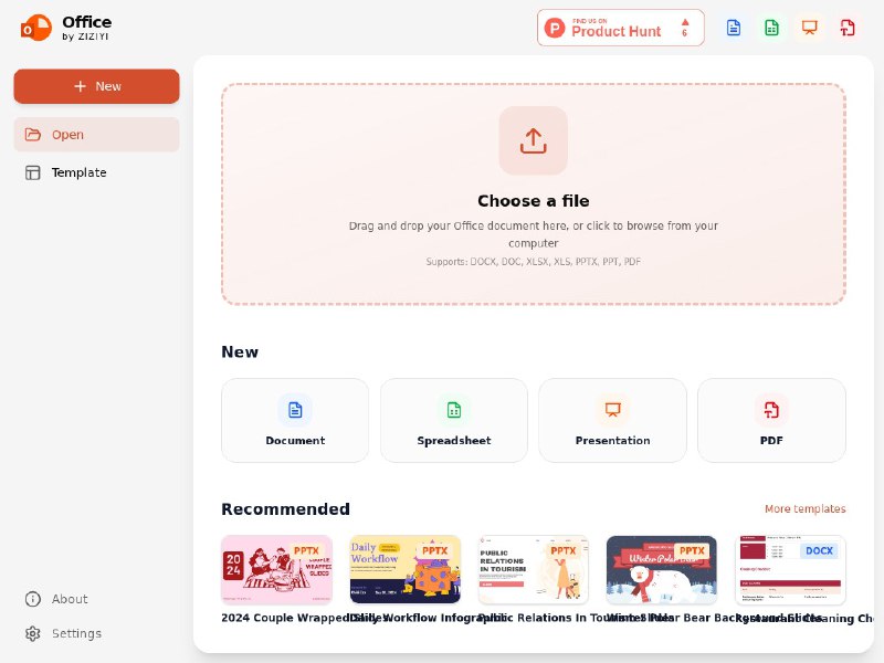 ⭐️ #网站 #工具⭐ office-website - 纯浏览器版 Office 套件▎网站介绍