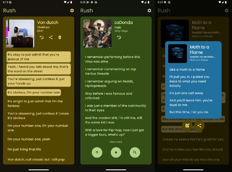 #软件 #歌词 #开源🎧 Rush - 开源歌词搜索、下载、分享工具▎软件功能