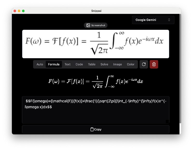 ⭐️ #软件 #工具 #开源🖼 Snippai - AI 加持的强大智能截图工具▎软件平台