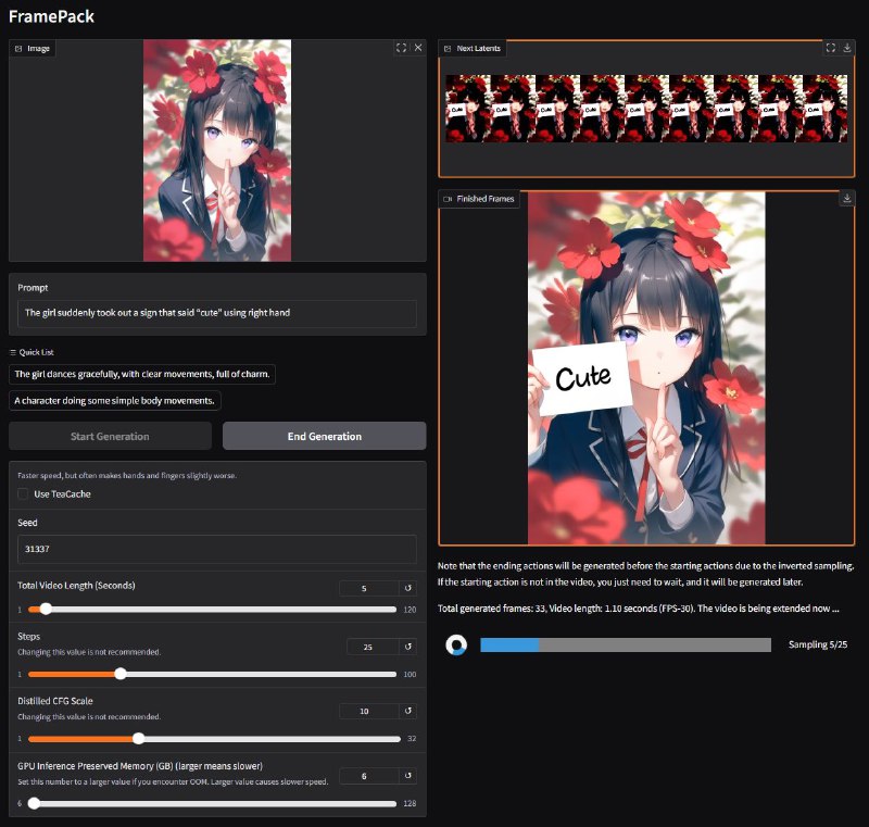 #GitHub #AI #视频🐱 FramePack - 开源 AI 视频生成工具▎支持平台