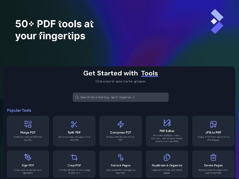 ⭐️ #网站 #工具📑 BentoPDF - 自托管多功能 PDF 工具箱▎网站介绍
