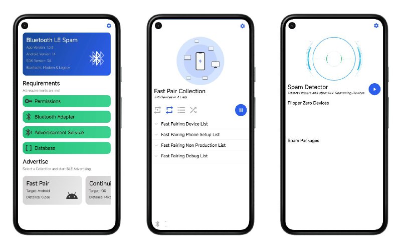 #软件 #工具 #开源🔗 Bluetooth LE Spam - 蓝牙广告轰炸机▎软件功能