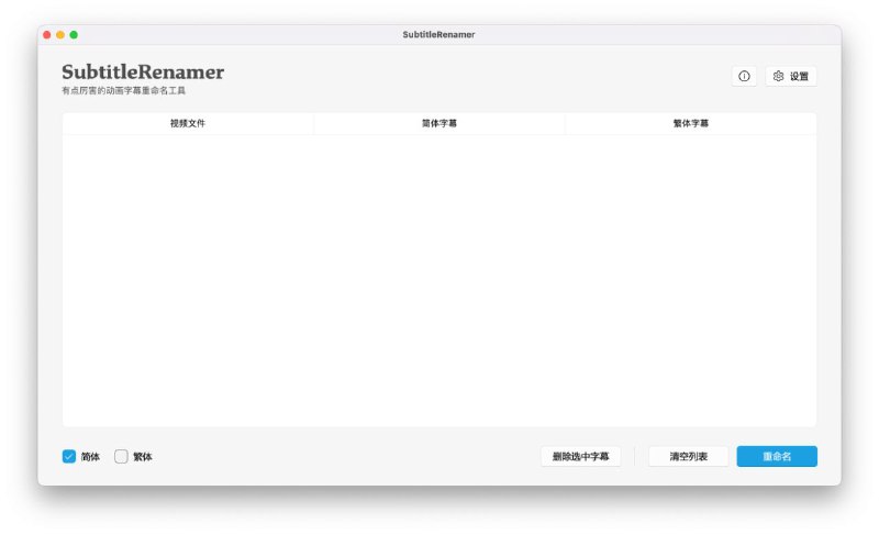 #软件 #字幕 #工具 #开源🏷️ SubtitleRenamer - 开源跨平台字幕重命名工具▎软件功能