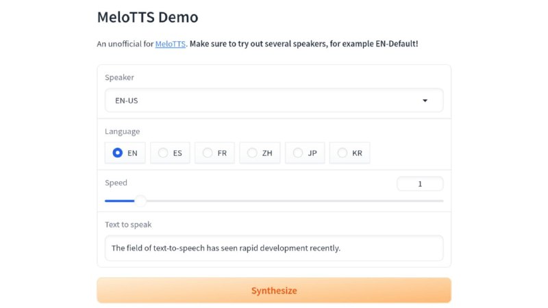 #GitHub #音频 #TTS🗣 MeloTTS - MyShell 提供的高质量多语言文本转语音工具▎项目功能