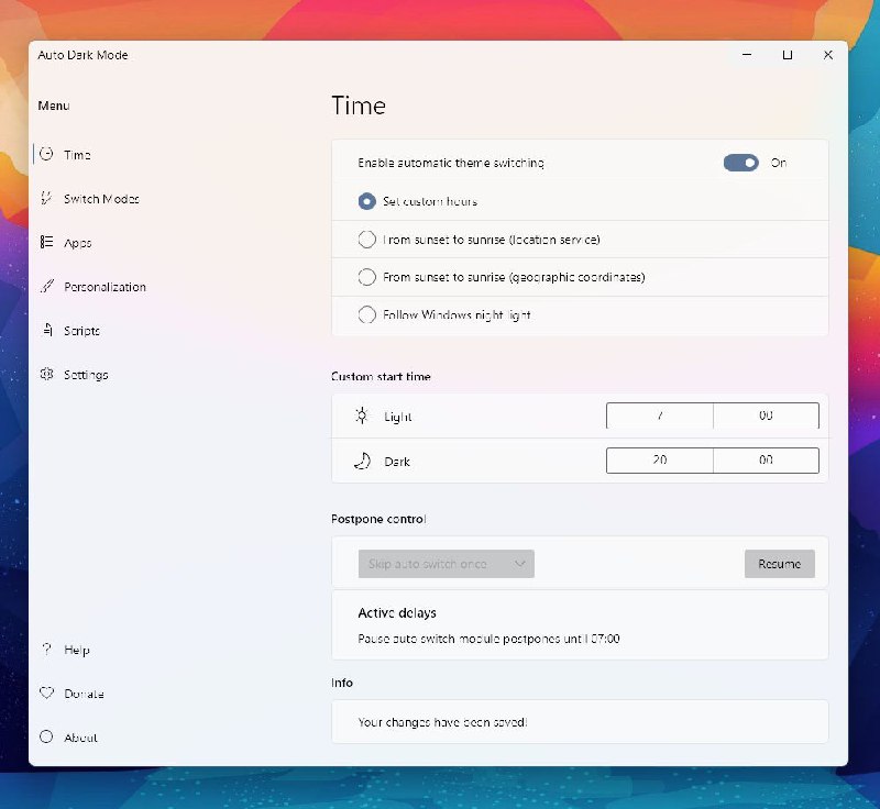 #软件 #工具 #开源🌝 Windows Auto Dark Mode - Windows 自动深色模式▎软件功能