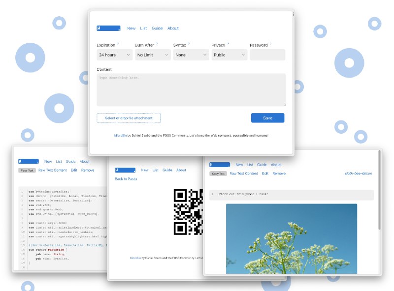 #软件 #工具 #开源🛜 MicroBin - 自托管粘贴板、文件分享、URL 短链接工具▎软件平台