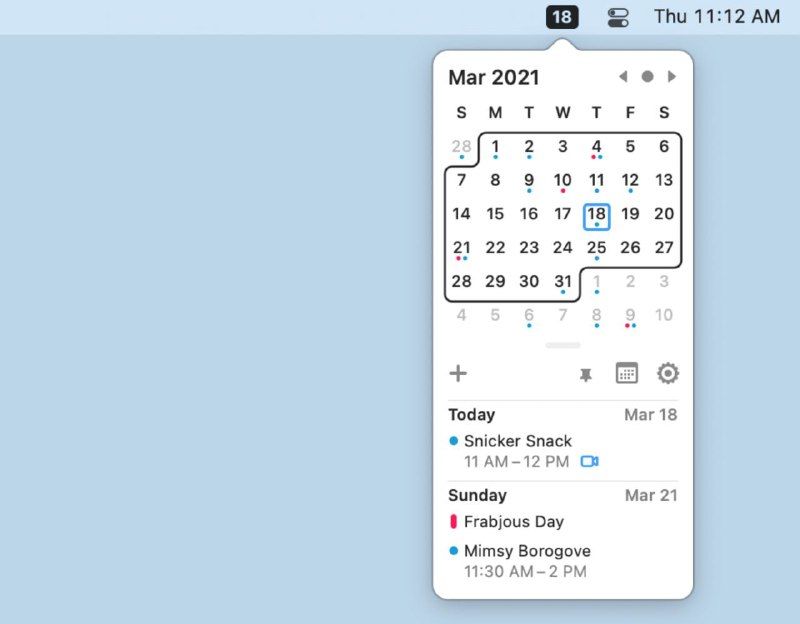 #软件 #工具 #开源📅 Itsycal - 开源小巧的 MAC 菜单栏日历应用▎软件功能
